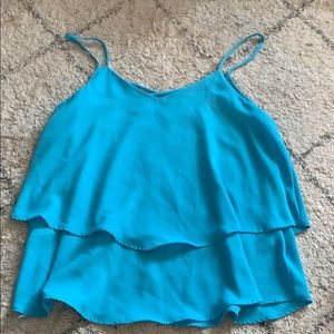 Blue flowy tank top